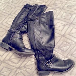 Knee length black boots
